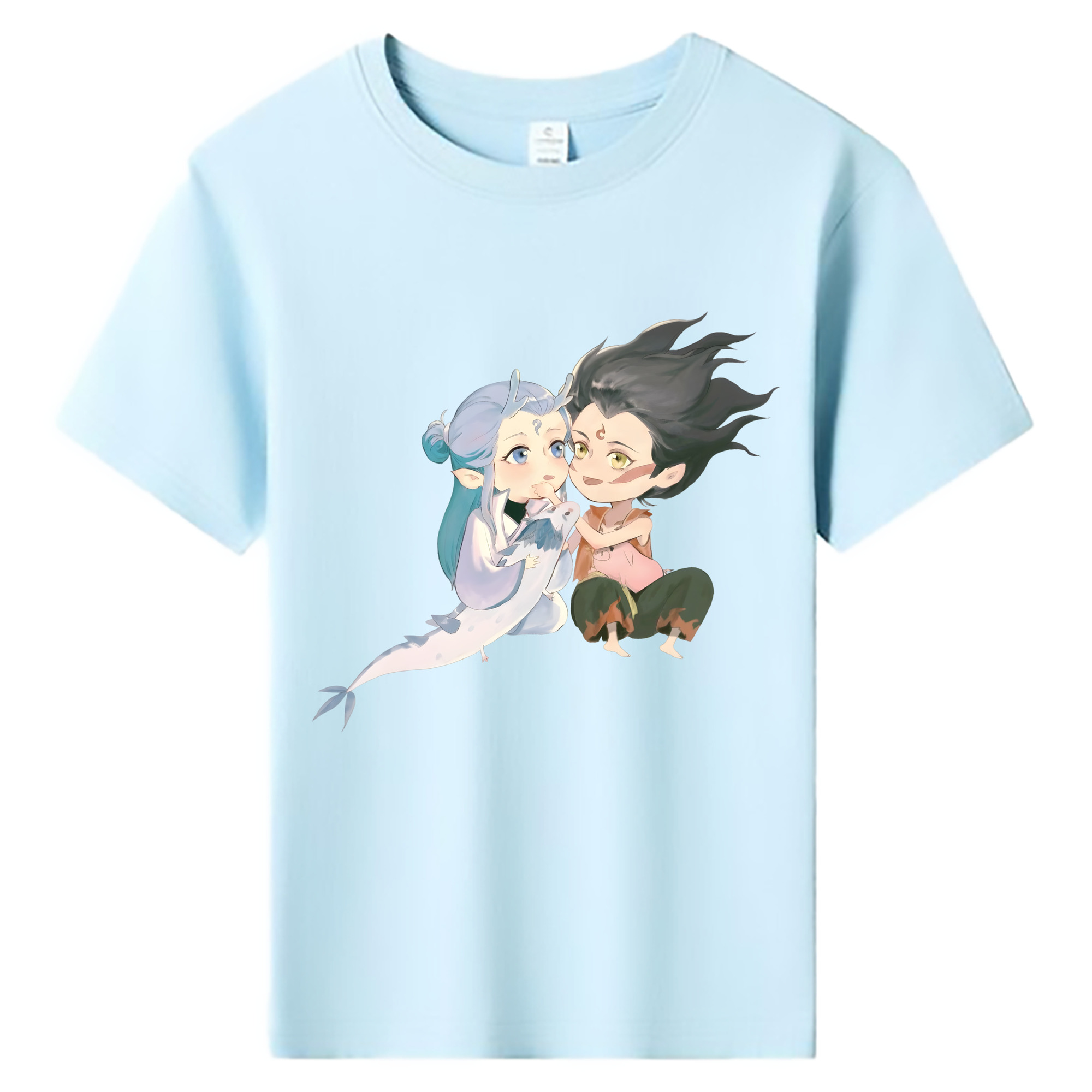 （画像用） Ne Zha 2 ナタ 魔童の大暴れ 綿100％キッズTシャツ（フロントプリント）